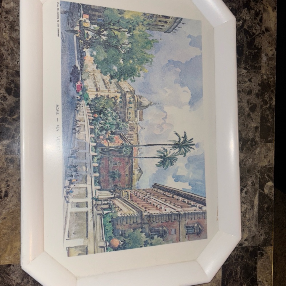 Vintage Waverly Rome Via Veneto Food serving Tray